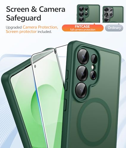 Image of FNTCASE for Samsung Galaxy S25 Ultra Case: [Fit for Magsafe] [Full Camera Protection] Translucent Matte Cases with [Screen Protector] Military Grade Shockproof Protective Phone Cover