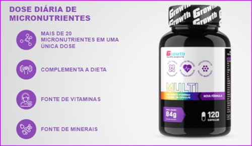 Multivitamínico (120 Cáps) (Nova Fórmula) - Growth Supplements