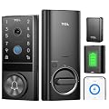 TCL D1 Max Security Video Smart Lock, 3-in-1 2K Camera, Doorbell & Fingerprint Keyless Entry Door Lock, WiFi Smart Door Lock with App Remote Control, PIR Motion Detection, Easy Installation