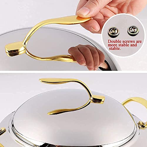 Chafing Dish 2er Set, Runder Buffet Chafer aus Edelstahl für Catering Party Hochzeit Dinner Servieren Buffetwärmer in… – Bild 6