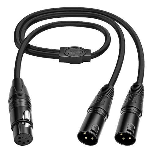 Cable XLR hembra a doble XLR macho para conectar micrófonos en estudios de grabación caseros