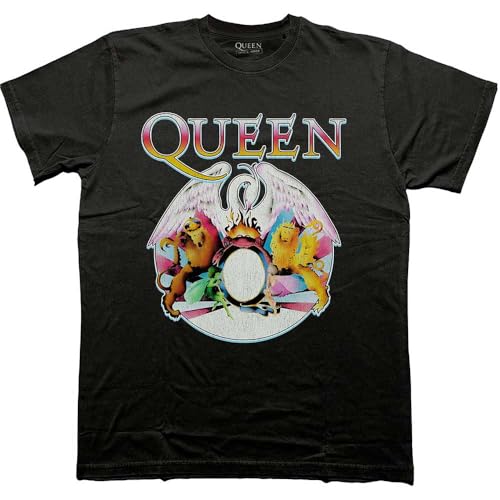 Queen Multi Colour Crest Band Logo T Shirt Size M