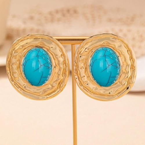 Turquoise Earrings Statement Vintage Oversized Statement Earrings Vintage Sculptural Drop Bold Fashion Accessory4