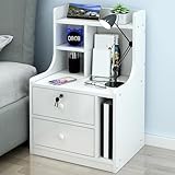 LARGEMENT UTILISABLE : Cette table de chevet est équipée de tiroirs pour ranger de petits objets tels que des clés et des télécommandes. Son espace de rangement ouvert est conçu pour accueillir des objets fréquemment utilisés, comme des livres de chevet, des albums de magazines, etc. Le compartiment de rangement multi-grilles peut accueillir divers objets, comme des lampes de table, des plantes en pot et des réveils, optimisant ainsi l'espace