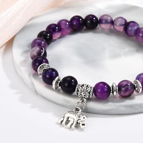 Get Well Gifts for Women Elephant Beaded Bracelets Motivational Gifts Amazonite Bracelet for Women Daughter Granddaughter Niece4