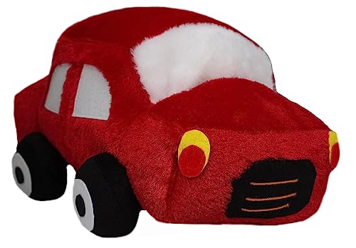 Image of Tickles Soft Stuffed Plush Car Toy for Kids Room (Color: Red and White Size: 31 cm)