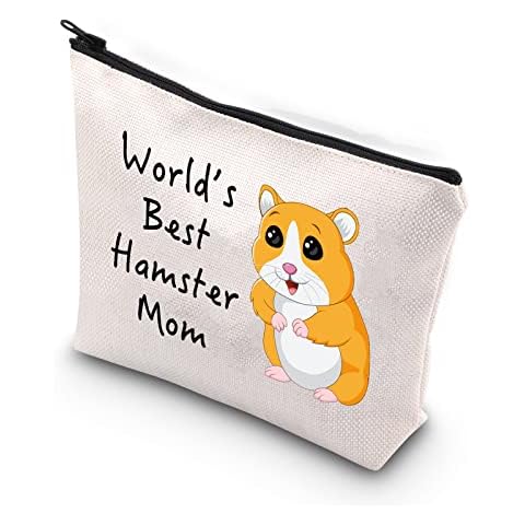 PLITI Hamster Makeup Bag World's Best Hamster Mom Hamster Lover Gift Hamster Mom Gift Hamster Mom Gift(Hamster mom Best BU) Cover