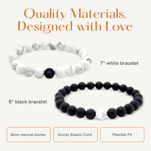 Lucky Feather Long Distance Relationships Couples Bracelets - A Reminder of Love and Strength During Time and Distance Apart (2 Piece Set) Couples Gifts4