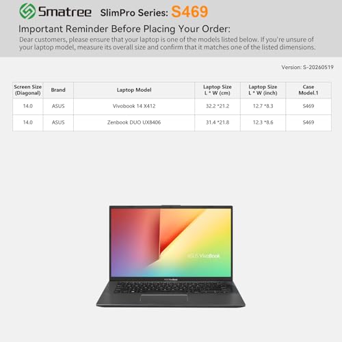 Image of Smatree SlimPro Laptop Case for 14 inch ASUS Vivobook 14 X412