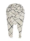 Top 10 Best Square Blanket Scarf Reviews Comparison 5 Womens Plaid Blanket Scarf for Women Classic Soft Tartan Wrap Shawl Oversized Shawl Cape Scarves White Black Square