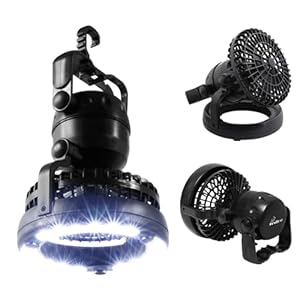 HAITRAL 2-Pack Camping Lantern, 2-in-1 Portable Camping Tent Light with Fan for Outdoor Activities Hurricane Emergency