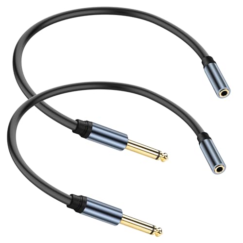 Cable adaptador Jack 3.5mm a 6.35mm de 30 cm miniatura 1