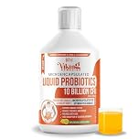 Viking Remedies Liquid Probiotics 500ml – 10 Billion CFU – Liquid Formula – Vegan Supplement for Gut Health, Digestion & Immune Support – with Vitamin C & L-Glutamine – Lemon Flavour