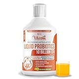 Viking Remedies Liquid Probiotics 500ml – 10 Billion CFU – Liquid Formula – Vegan Supplement for Gut Health, Digestion & Immune Support – with Vitamin C & L-Glutamine – Lemon Flavour