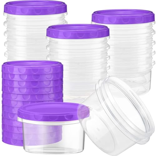 Sieral 8 oz Freezer Containers with Lids Bulk, Purple, 16