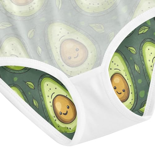 ZZKKO Green Avocado Cute Girls Underwear Toddler Panties for Girls Comfort Brief Size 2T-8Y4