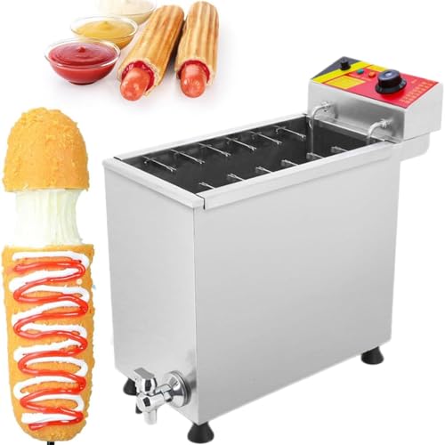 MJMLUCK Freidora Comercial a Gas (GLP), para palitos de Salchichas, Queso y Perritos Calientes, 21 l, para Restaurante y hogar, 630 x 252 x 545 mm