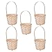 Happyyami Lot de 5 paniers en rotin avec anses - Style rustique - Style maison de campagne - Décoration de mariage - Pour bouquet de fleurs - 8 x 15 cm