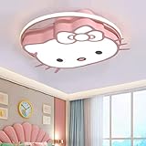 Children's room ceiling lamp girl bedroom LED dimming creative Kitty ceiling lamp acrylic lampshade boy baby child ultra-thin chandelier ceiling lamp simple cartoon children's lamp ( Color : Pink )