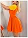 MakeMeChic Women's Korean Game Cosplay Costume Two Tone Crew Neck Mini Dress Short Sleeve Ruffle A Line Dresses Yellow and Orange X-Small
