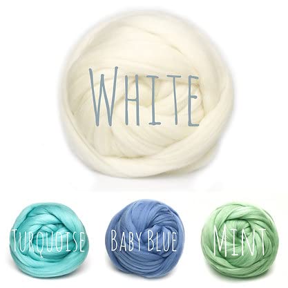 Merino Wool - White - for arm Knitting Merino Blanket Weaving Felting Jumbo Yarn Giant Wool Soft 50g (0.11lb) - Image 2