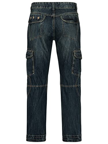 Timezone Heren Cargo Jeans broek Benito TZ 3983 Urban Indigo, 3983 Urban Indigo Wash., 36W x 32L