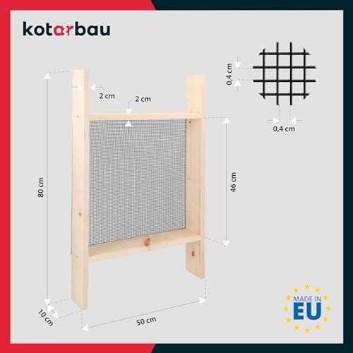 KOTARBAU® Sito Budowlane do Piasku - 4 X 4 MM - Sito Murarskie do Przesiewania Piachu - Ziemia - Żwir - Zaprawy - Drewniane
