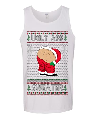 Ugly Ass Sweater Funny Santa Claus Butt Xmas Ugly Christmas Mens Tank Top2