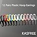 KASFREE 12 Pairs Plastic Hoop Earrings for Sensitive Ears Clear Hoops for Women (Set 1)