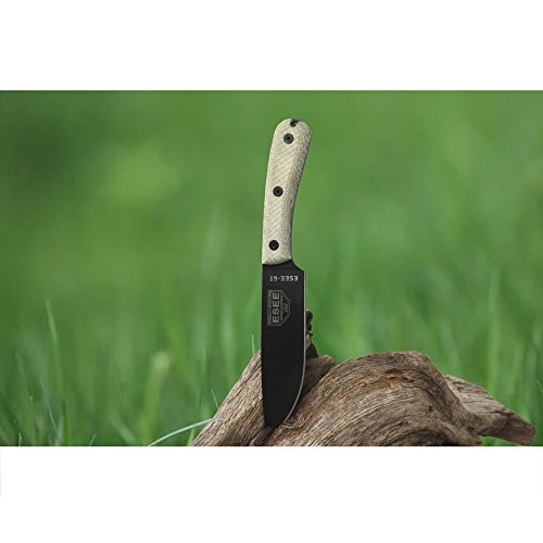 Esee-6Hm Fixed Blade Survival Knife, 1095 Carbon Steel, Round Modified Handle, Made In Usa (Black Kydex Sheath (Ambidextrous)) #TOP3
