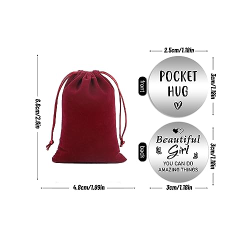 Pocket Hug Token Beautiful Girl You Can Do Amazing Things Keepsake Stainless Steel Double Sided Inspirational Gift for Her #PH52