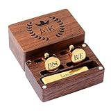 MeiceM Men's Custom Engraved Wedding Cufflinks & Tie Clip Set, Silver, Gold, Rose Gold, Black, Stainless Steel, 15mm, Adult, Elegant & Personalized