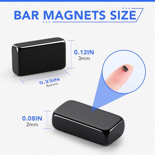 Image of MIKEDE Bar Neodymium Small Magnets, 6x3x2 mm Rectangular Rare Earth Magnets for Crafts, Heavy Duty for Refrigerator, Tool Storage, Whiteboard, DIY-160 Pcs