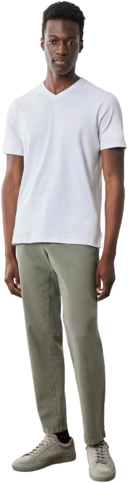Robert Barakett V Neck Short Sleeve Pima Cotton Casual Solid Mens T Shirt - Image 4