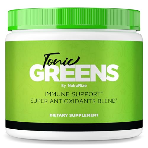NutraRize Tonic Greens All-Natural Supplement in a Jar for Immune Support Delicious Way to Detox The Body Tonic Green Powder for Health and Wellness Reviews (30 Servings)
