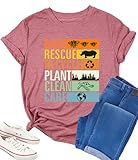 Earth Day Shirt Womens Protect The Environment Shirts Earth Tshirt Funny Environmental Graphic Tee Short Sleeve Tops Pink