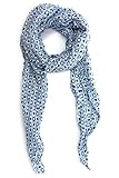 Sanft und weich collezione alessandro Pünktchenschal Lotte mit blau-weißen Punkten 200cm x 80cm