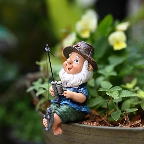 Gartenzwerge für Außen, Miniteich, Gartenzwerg, Lustige Gartenzwerge, Miniteich Deko, Teichdeko, Gartenzwerg Lustig, Geschenke für Angler