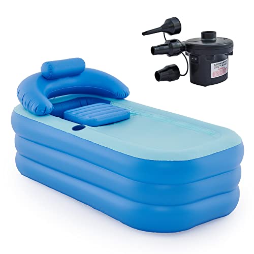 CO-Z Inflatable Adult Bath Tub, Free-Standing Blow Up Bathtub with Foldable Portable Feature for Adult Spa with Electric Air Pump (High-Density PVC) by CO-Z - Used condition - US$50.35