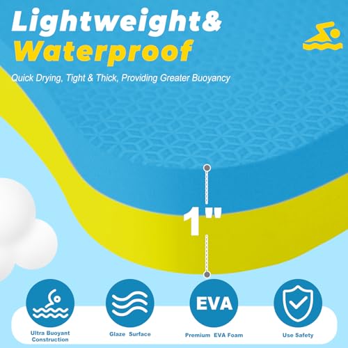 2026 Swimming Kickboard, 17x11.5 in Training Aid Board for Swimming and Exercise Training, U Design Kick Boards Easy to Grip, Durable EVA Safty Kickboard(Blue)