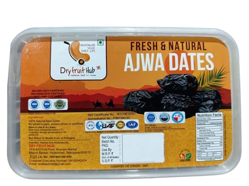 Image of Dry fruit hub Ajwa Dates 1kg | Khajoor | Ajwa dates original | Authentic Madina Dates | Natural, Soft & Sweet | Handpicked, Fresh & Hygienically Packed | Ready to Eat Pack Of 2