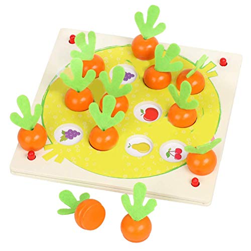 Preisvergleich Produktbild Schimer Schachspiel Magnetisch, Schachspiel Schachbrett Niedliches Hölzernes Karotten-Gedächtnis Schachbrett-Spiel Scherzt Pädagogisches Spielzeug-Geschenk