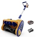 Mellif Cordless Snow Shovel, 12-Inch Brushless Snow Blower Compatible with DeWalt 20V MAX Battery, Includes 4.0Ah Battery & Charger Kit, Lightweight with Adjustable Chute (Yellow & Blue)