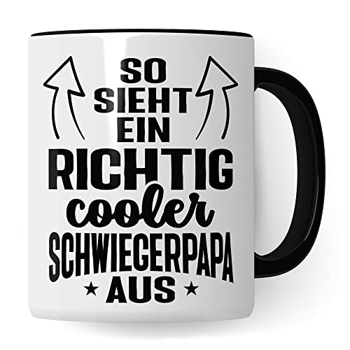 Tasse Geschenk Schwiegerpapa So sieht ein richtig cooler Schwiegerpapa aus Geschenkidee Schwiegervater Kaffetasse mit Spruch Kaffee-Becher Familie Teetasse (Schwiegerpapa)