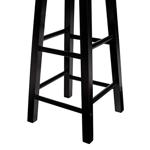 PJ Wood Classic Round-Seat 29-inch Bar Stools - Black, Set of 2