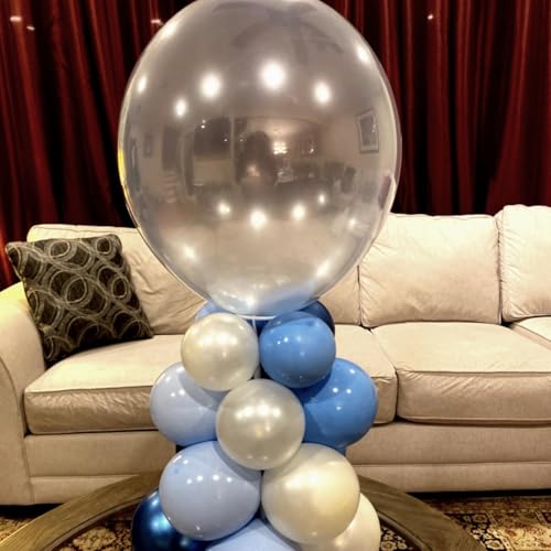 Image of Big Clear Balloons 18 Inch, 12 PCS Large Clear Latex Balloons Bright Light Transparent Bubble Bobo Giant Balloon for Arch, Biodegradable Balloon as Kids Birthday Party Decorations