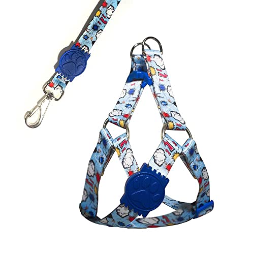 MY PET BRASIL Coleira Peitoral Ajustável Premium Para Cachorros Com Guia Storm My Pet Brasil Azul Grande