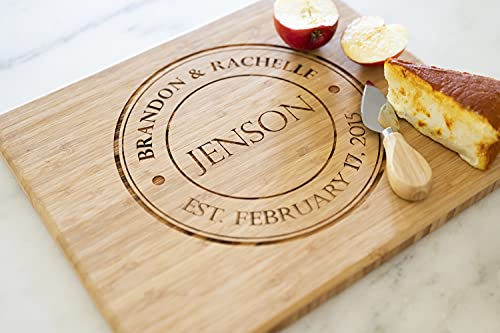 Personalized Mini Bar Cutting Board, 6 x 8 Mahogany (Anderson Design) | Small Engraveable Charcuterie Platter for Kitchen | Ideal Gift for Wedding, Housewarming, Graduation & Anniversary Presents