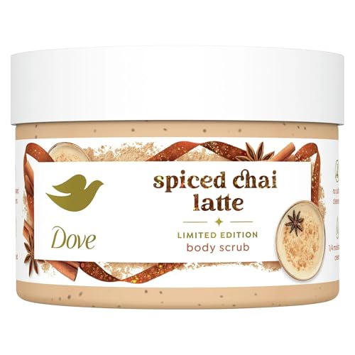 Dove Exfoliating Body Scrub – Spiced Chai Latte, Deeply Nourishing Exfoliant with ¼ Moisturizing Cream, 10.5 oz - image 1