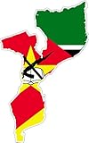 Auto Adesivo-Adesivo in Vinile, Motivo: Bandiera della Mappa Mozambico